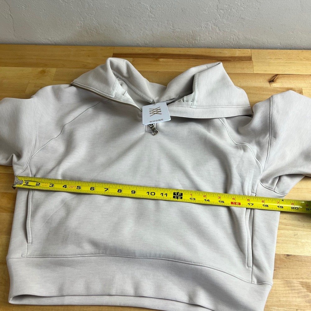 Rhone Pullover DreamGlow 1/2 Zip Womens Size XS Sand Half Zip Cropped Boxy NEW - Picture 10 of 11